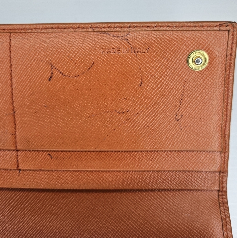 Authentic PRADA Saffiano Leather Continental Wallet Orange - Picture 6 of 8